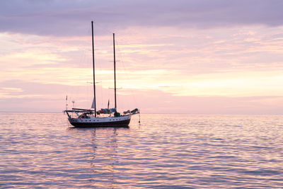 Boat sailing in sea