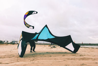 Windsurfer at beach