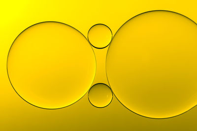 Close-up of yellow bubbles