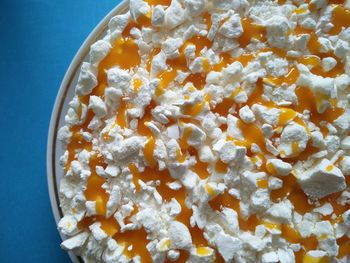 High angle view of bread in bowl