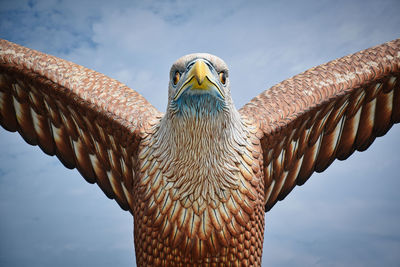 Close-up of eagle against sky