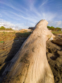 Scenic view of land against sky