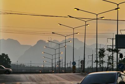 View of road at sunset