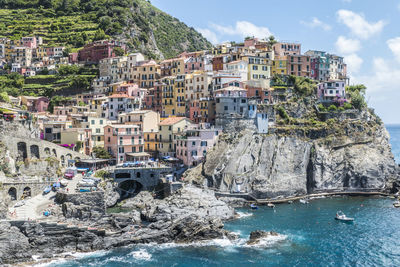 Aerial view of manarola in the cinque terre