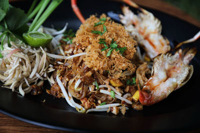 Close-up of food served in plate