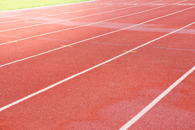 High angle view of running track