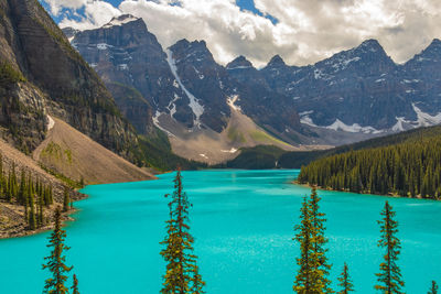 Scenic view of lake against mountains