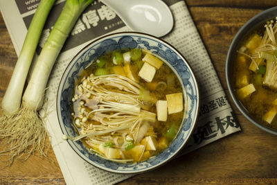 Close-up of soup in bowl