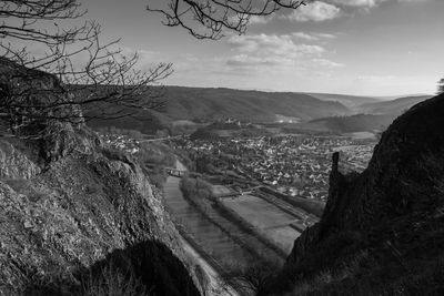 High angle view of landscape against sky