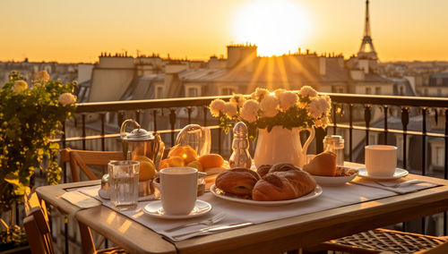 Place setting on table