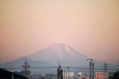 Scenic view of mountains against clear sky