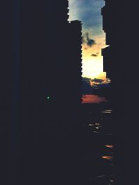 View of buildings at sunset