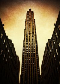 Low angle view of modern building against sky