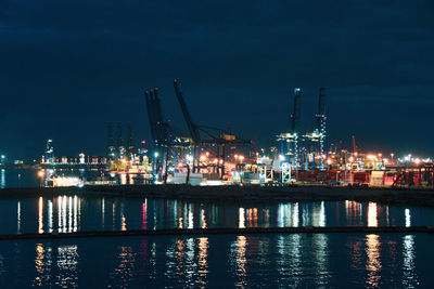 Illuminated city at night