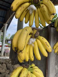 Close-up of yellow fruits for sale at market stall