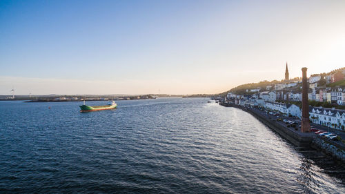 Scenic view of river against clear sky