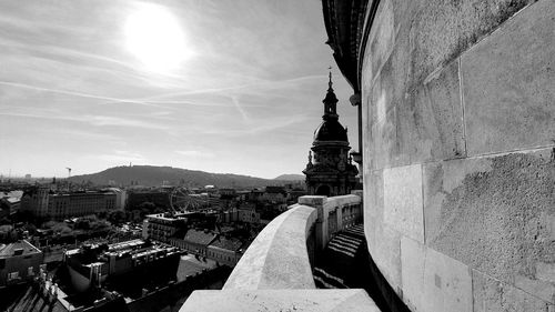 Panoramic view of buildings against sky in city