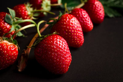 Close-up of strawberries on table