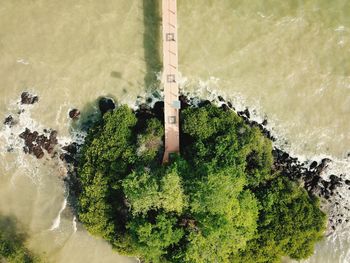 Aerial view of pier