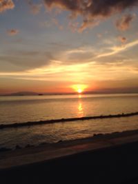 Scenic view of sea at sunset