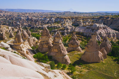 View from the observation deck to strange beautiful landscape at goreme, cappadocia, turkey