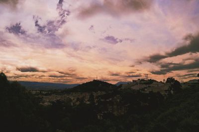 Scenic view of landscape against sky during sunset