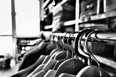 Close-up of clothes in store for sale