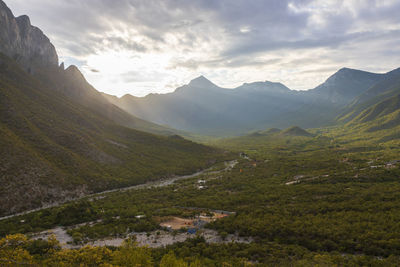 Scenic view of mountains against sky