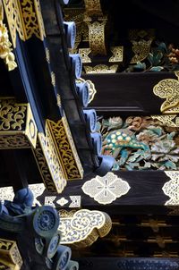 Details and close-up of temple's roofs in kyoto - japan