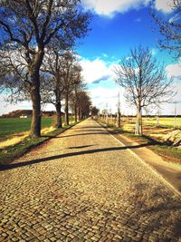 Road passing through field