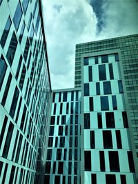 Low angle view of modern building against sky