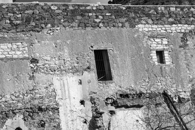 Damaged wall of old building