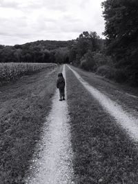 Child standing on a dirt road