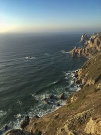 High angle view of sea against sky