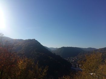 Scenic view of mountains against clear sky