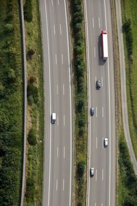 Road amidst trees on landscape