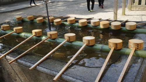 High angle view of fountain