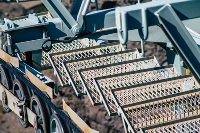 High angle view of bicycles