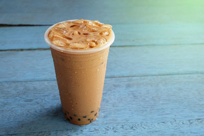 Close-up of coffee on table
