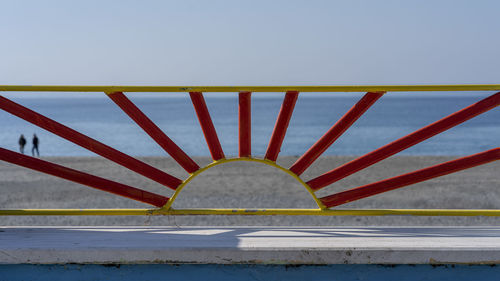 Low angle view of bridge against clear sky