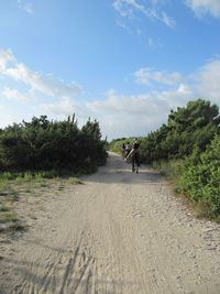 Person walking on road