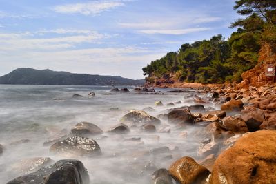 Scenic view of sea against sky