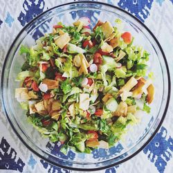 High angle view of salad in plate