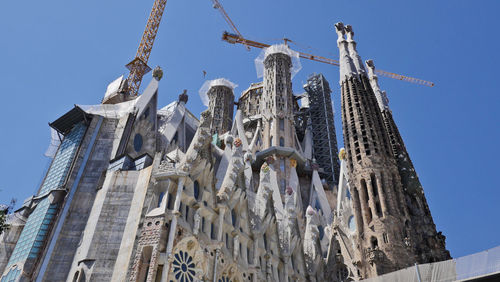 Low angle view of traditional building against clear sky