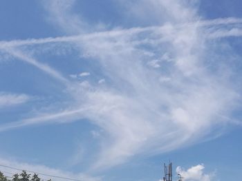 Low angle view of vapor trail in sky