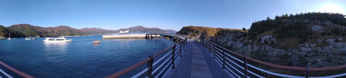 Panoramic view of bridge against sky