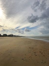 Scenic view of beach against sky