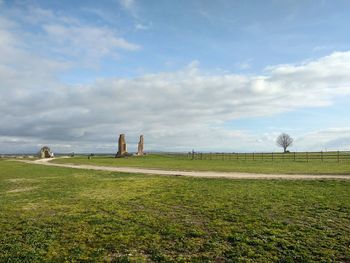 Scenic view of field against sky