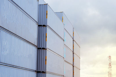 Low angle view of modern building against sky