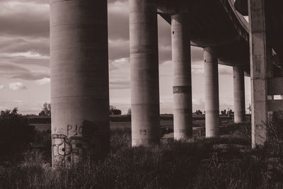 Low angle view of bridge against sky